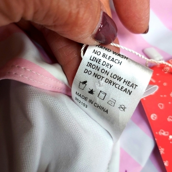 PatPat NWT L Pink and White stripe with Pineapple head and sunglasses 1 piece - Picture 6 of 16